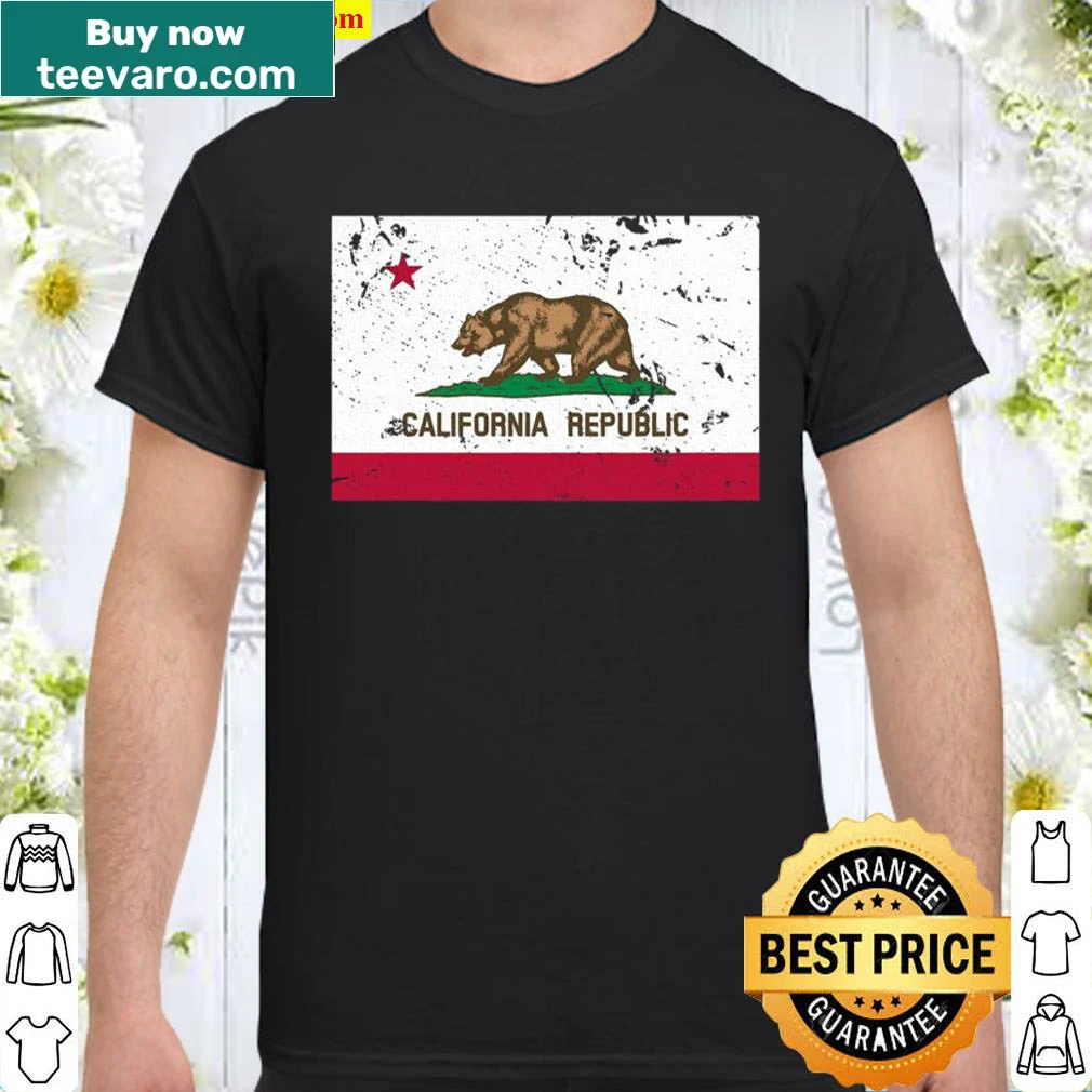 California state flag shirt with bear emblem
