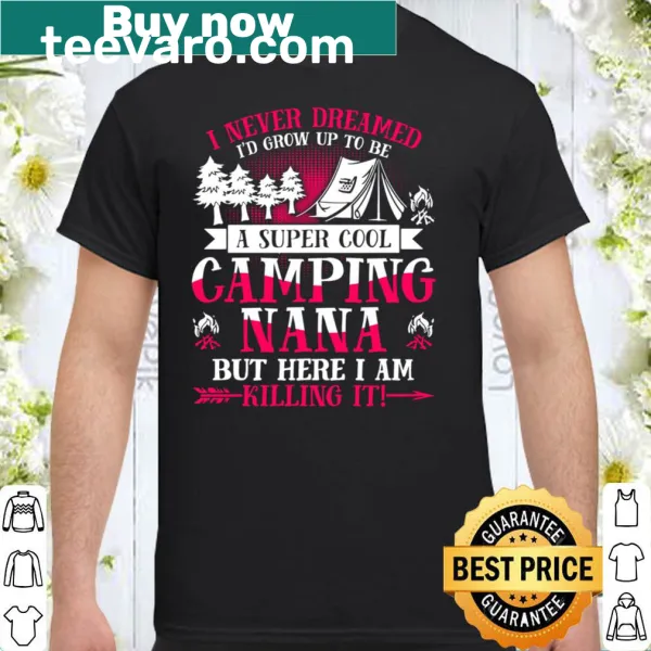 Camping-themed shirt for grandmothers with cheerful graphic