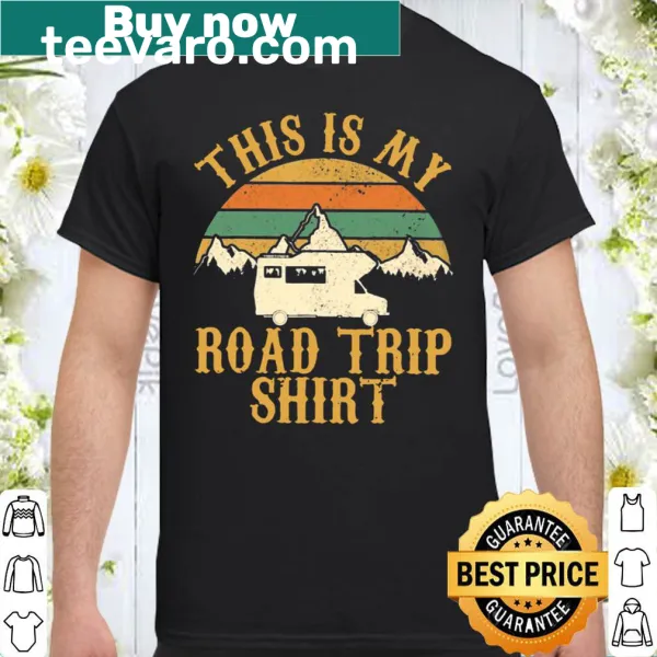 Retro RV road trip shirt with playful text and vintage style