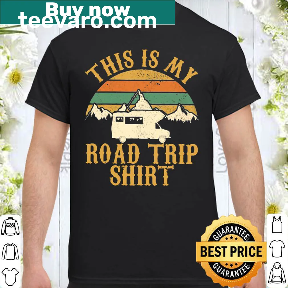 Retro RV road trip shirt with playful text and vintage style