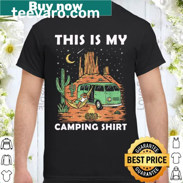 Camping trailer graphic shirt for outdoor enthusiasts