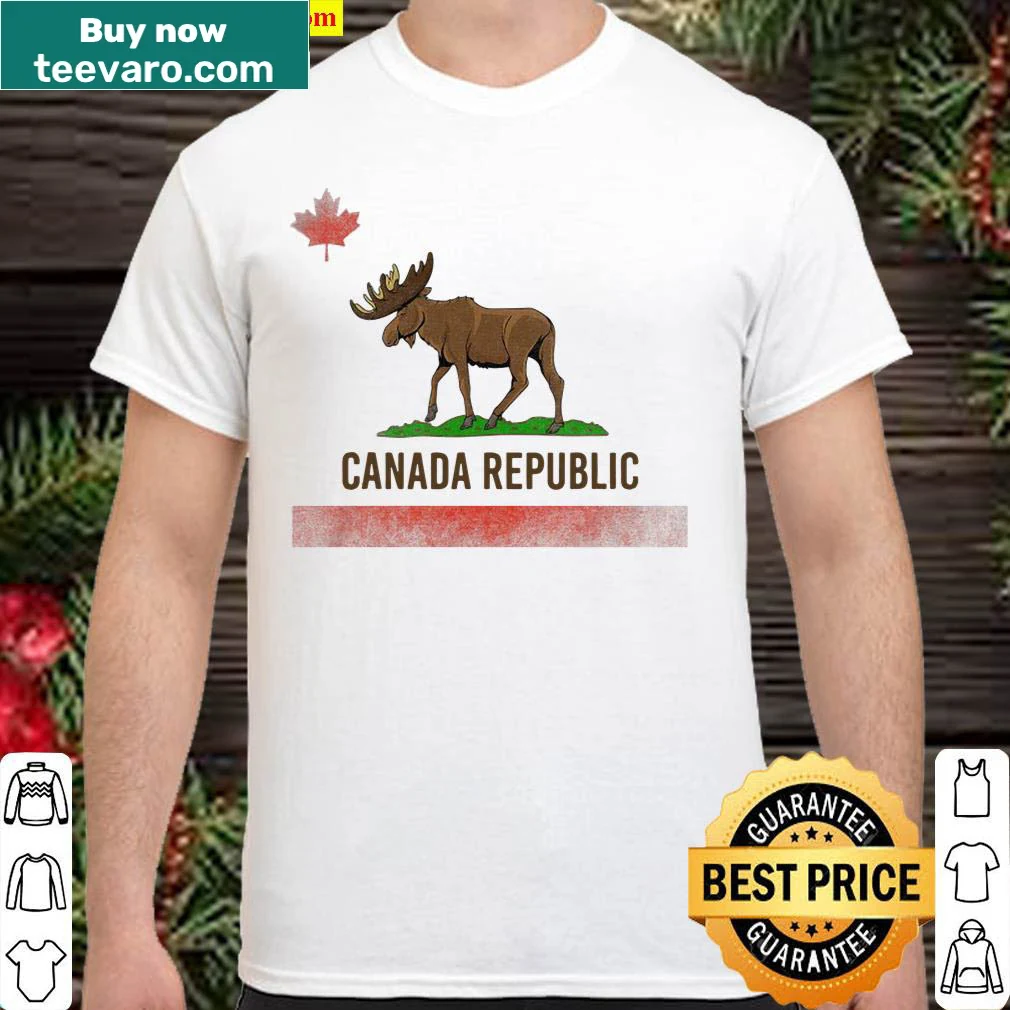 Shirt featuring a moose and California flag emblem.
