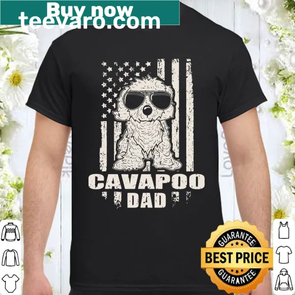 Vintage shirt celebrating Cavapoo dads with retro graphic.