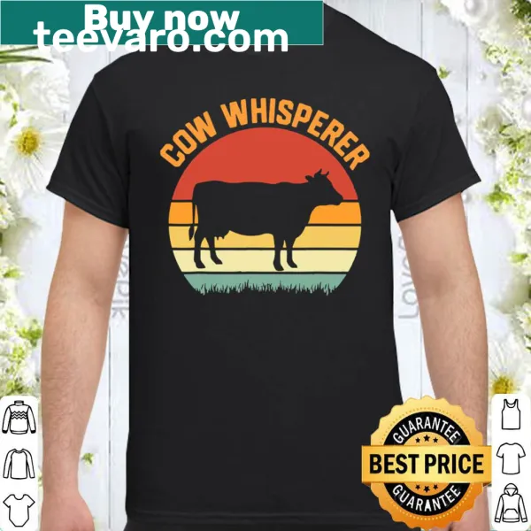 Illustration of a farmer and a cow on a dairy shirt