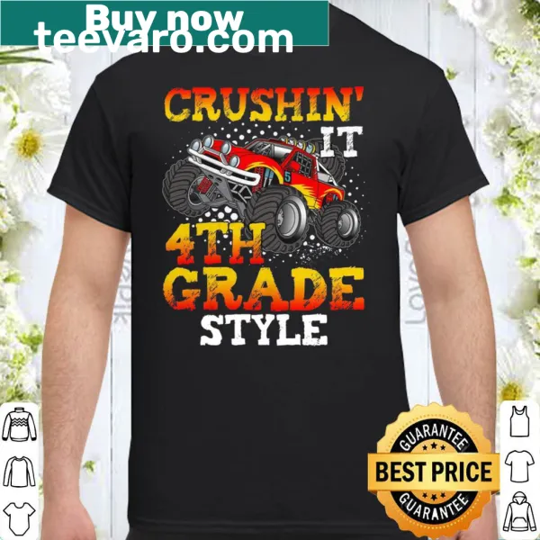 Monster truck design for 4th graders on school shirt