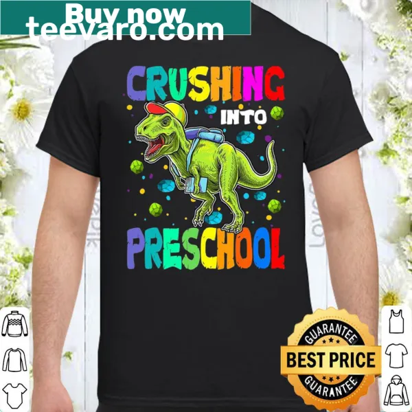 Preschool shirt with a cheerful T-Rex illustration