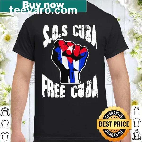 Cuban protest shirt with fist and flag illustration