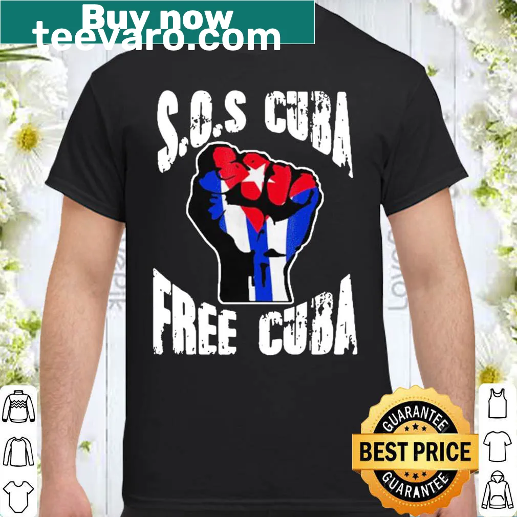 Cuban protest shirt with fist and flag illustration