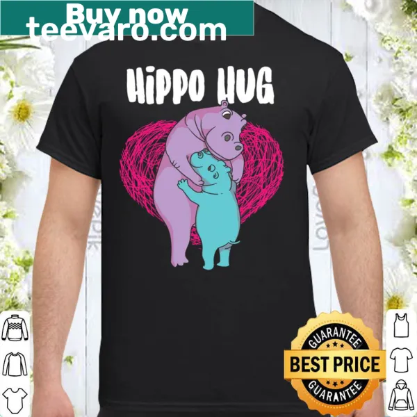Cute shirt with a hippo hug illustration for animal lovers