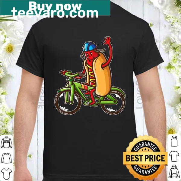 Funny cycling shirt featuring a hot dog graphic