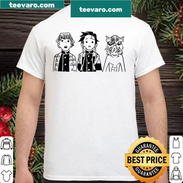 T-shirt featuring Tanjiro, Inosuke, and Zenitsu from Demon Slayer.