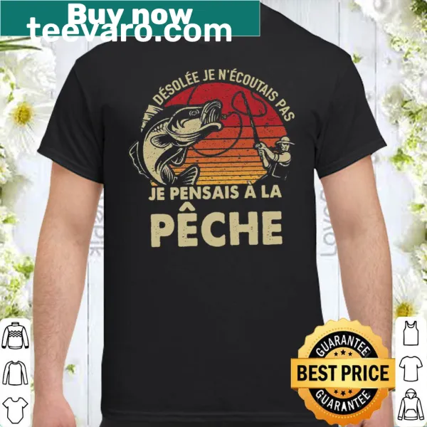 Fishing-themed shirt with playful text in French