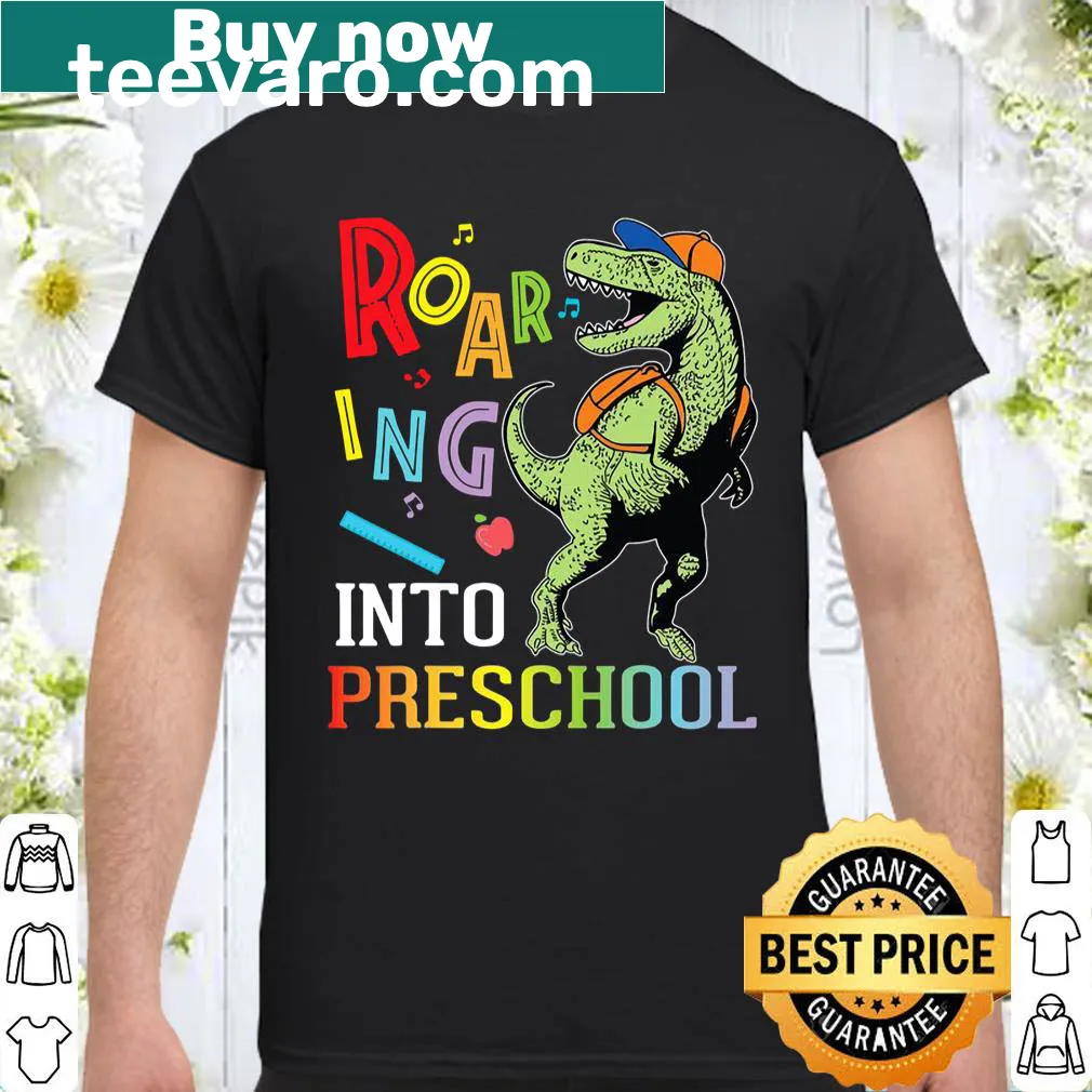 Cute dinosaur illustration for preschool students on a t-shirt