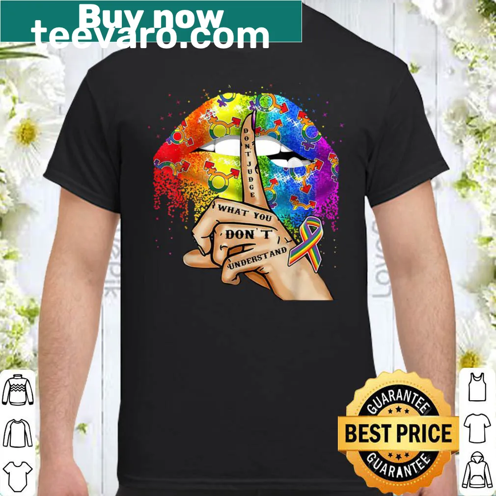 LGBT pride T-shirt with rainbow lips and empowering message