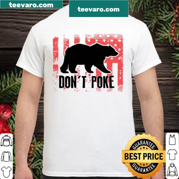 Cute superhero bear design with 'Don't Poke' text