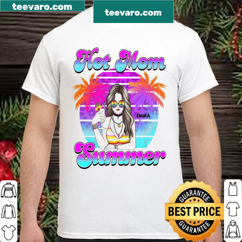 Stylish shirt for moms featuring the name Emma with summer vibes.