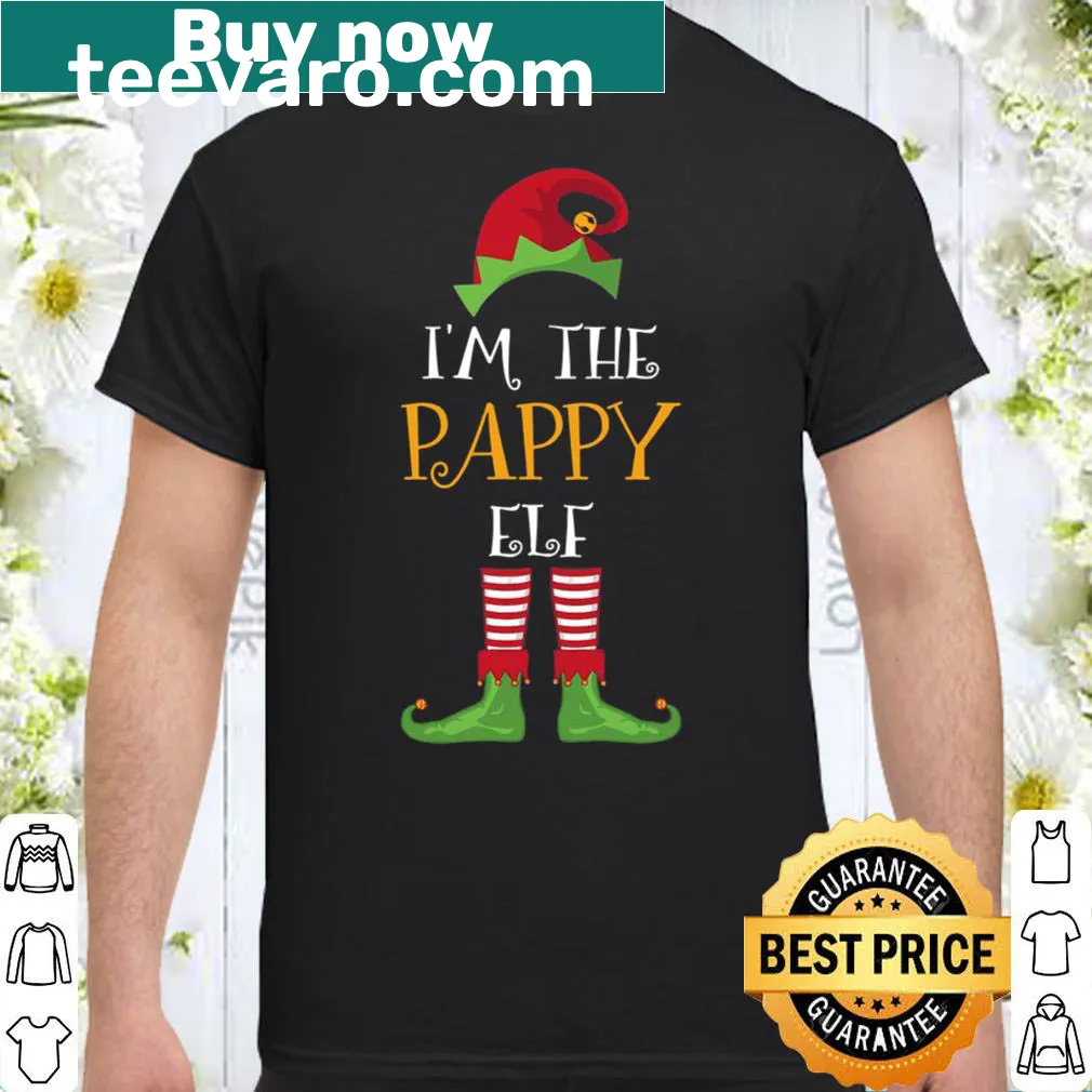 Festive shirt for grandpas stating 'I'm The Pappy Elf' for Christmas.