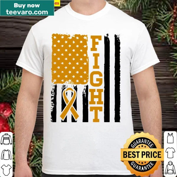 Bold graphic of fight flag symbolizing support for childhood cancer fighters