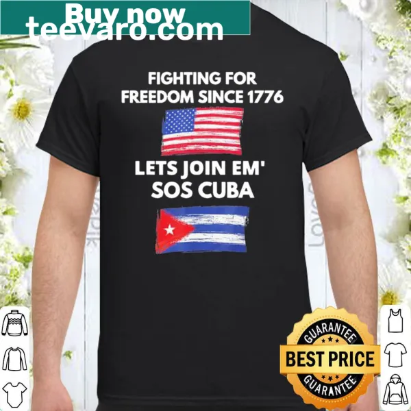Patriotic T-shirt with 'Fighting Since 1776' and Cuba flag design