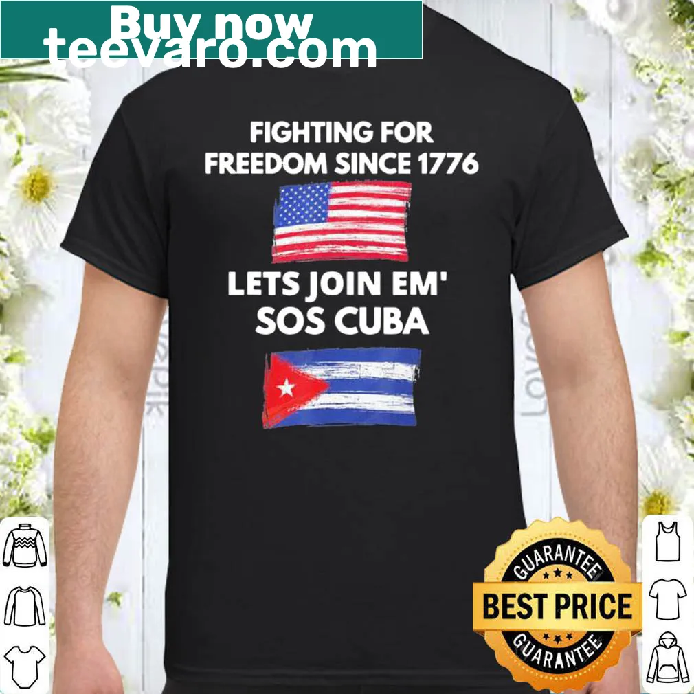 Patriotic T-shirt with 'Fighting Since 1776' and Cuba flag design