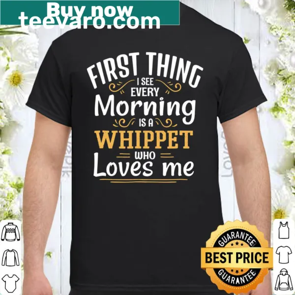 Illustration of a Whippet on a shirt celebrating dog love