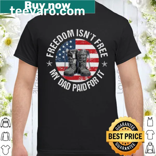 American flag boots shirt with the text 'Freedom Isn't Free'