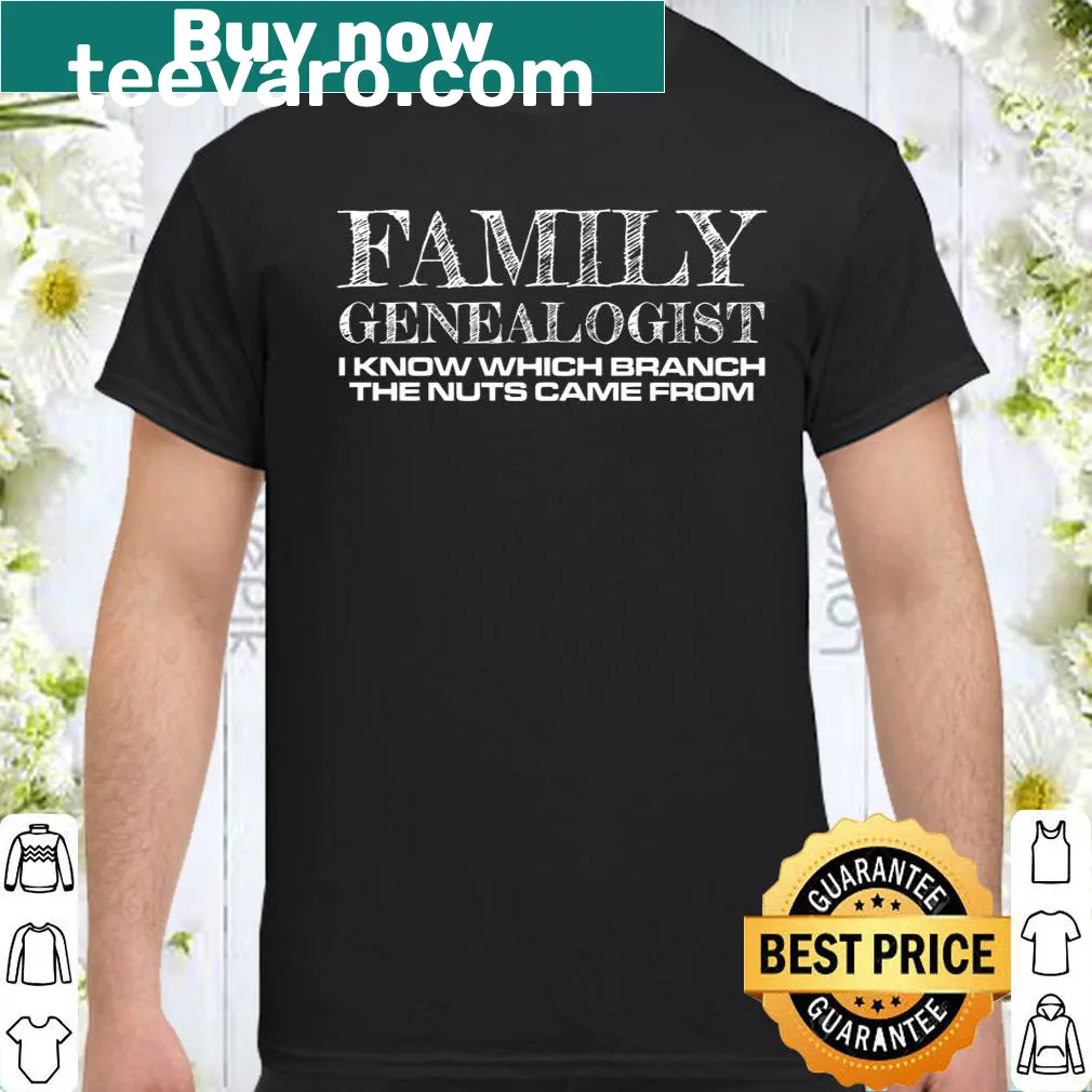 Funny genealogist graphic t-shirt with family theme
