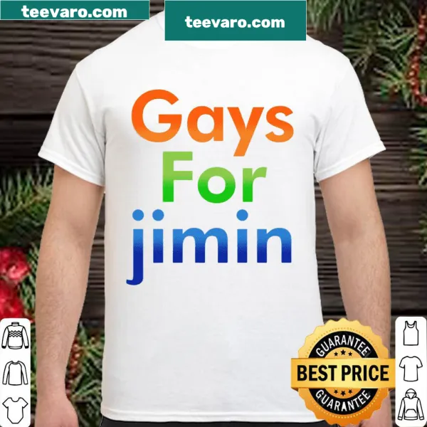 Humorous shirt proclaiming 'Gays For Jimin'