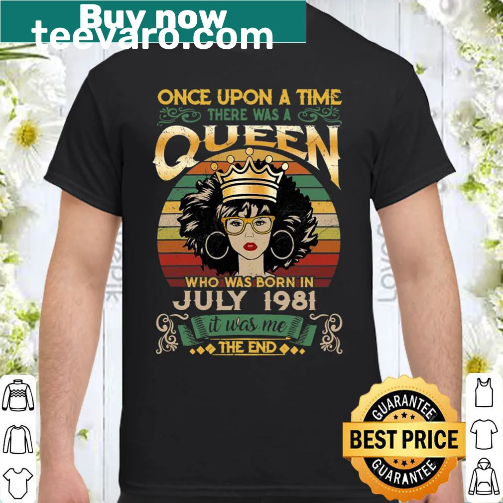 Birthday shirt with 'Girls 38Th Birthday Queen July 1981' text