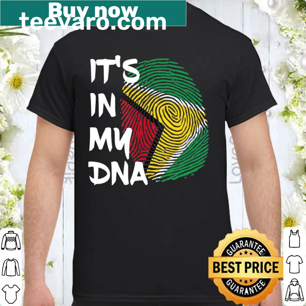 Shirt with 'Guyana Heritage' text celebrating Guyanese roots.