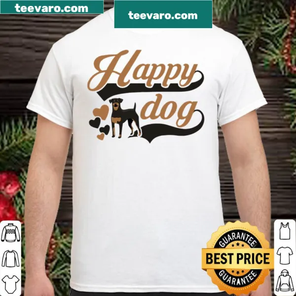 T-shirt with playful dog graphics celebrating happiness