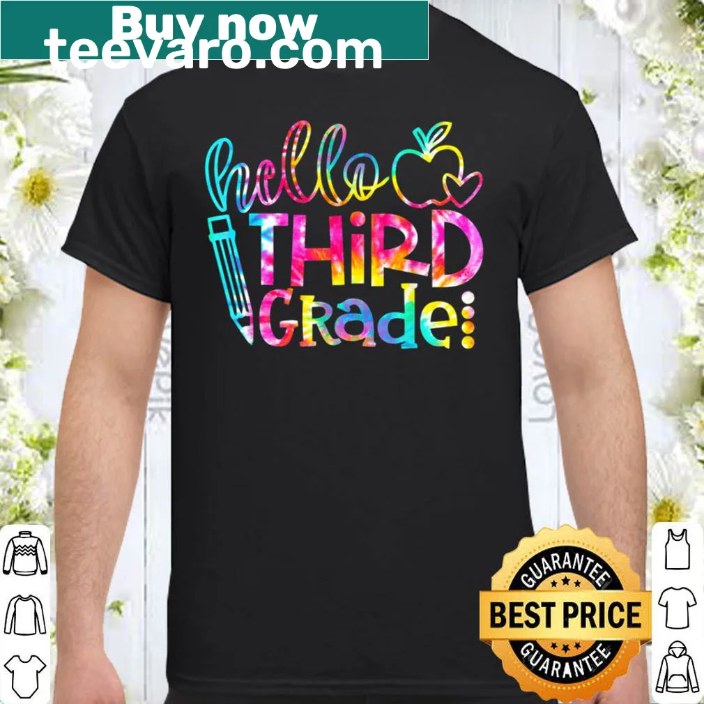 Back-to-school shirt with 'Hello Third Grade' for kids