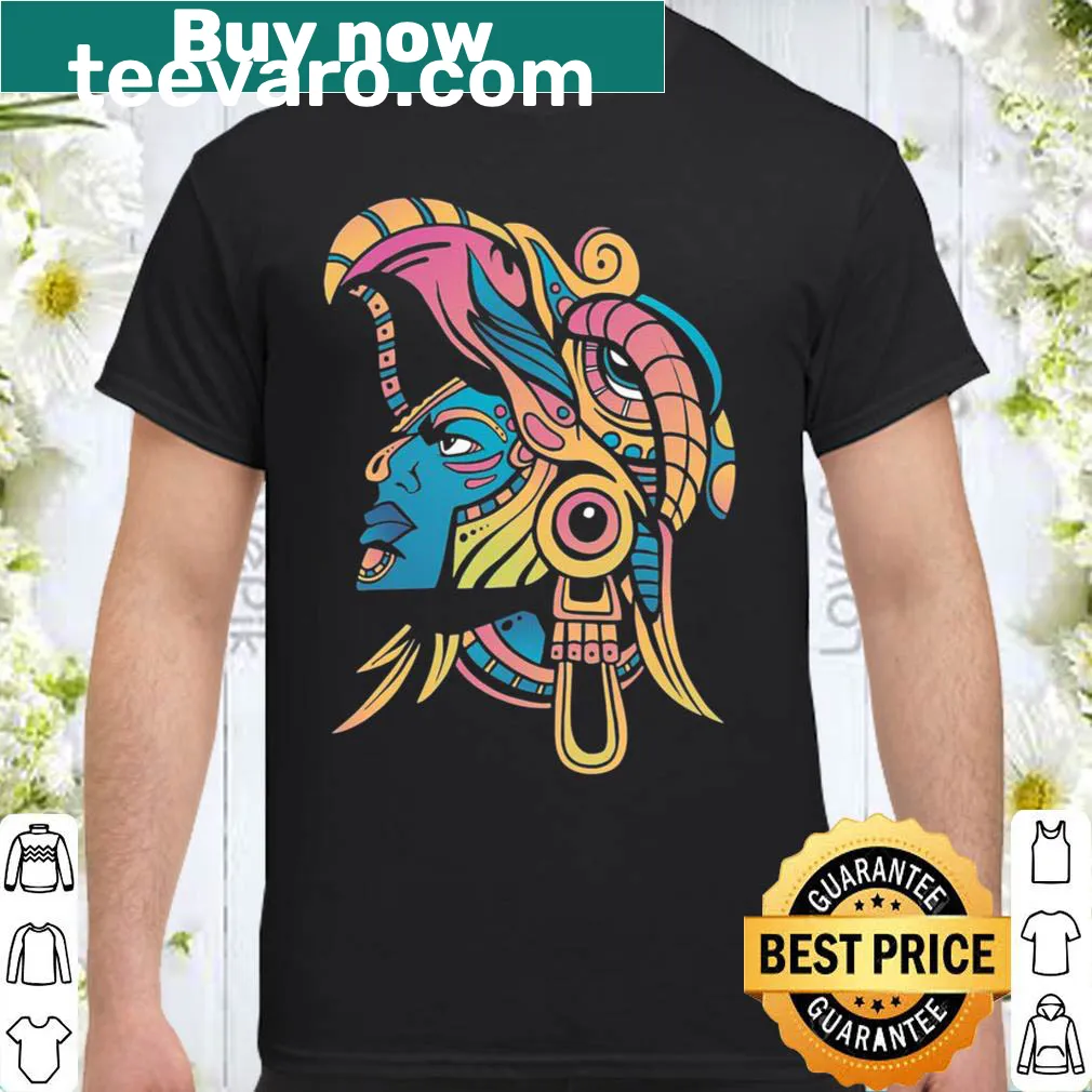 T-shirt with vibrant Huichol design inspired by indigenous art.