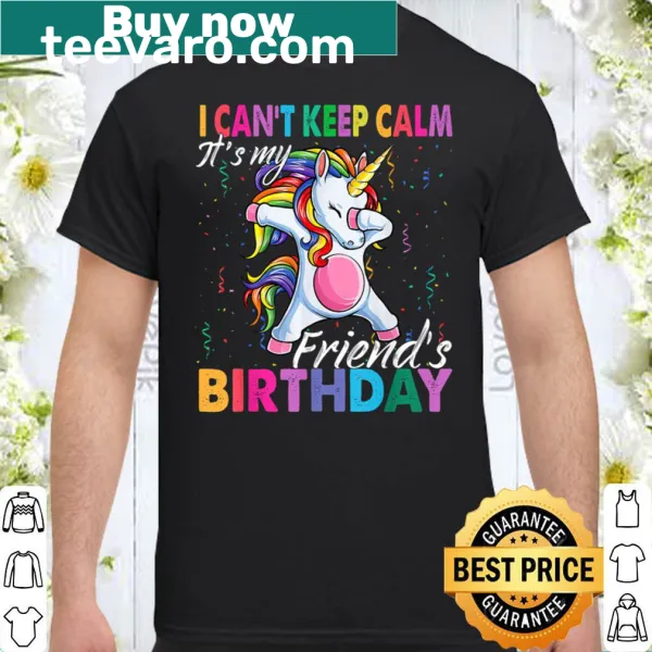 Unicorn graphic with playful birthday text on a t-shirt