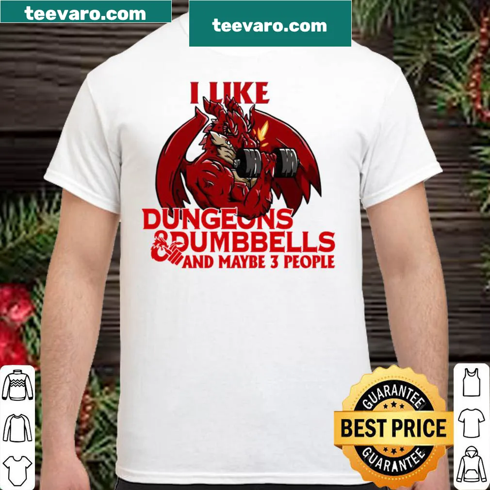 Playful illustration of dumbbells and dungeons on a shirt