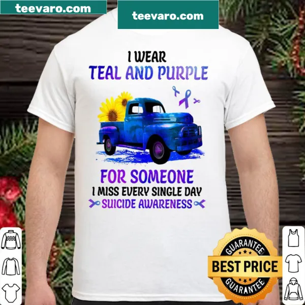 Sentimental typography shirt for suicide awareness featuring teal and purple