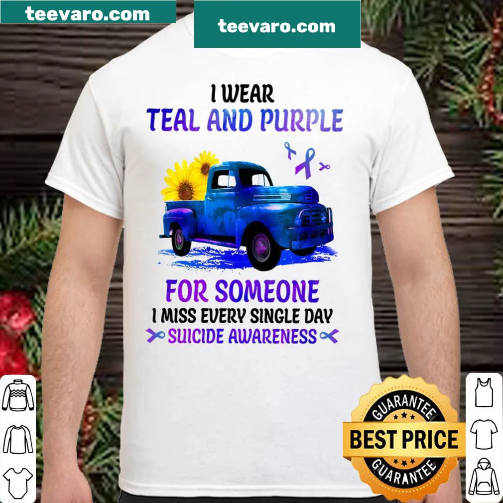 Sentimental typography shirt for suicide awareness featuring teal and purple