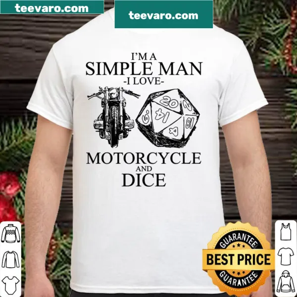 Illustration of dice with text I'm A Simple Man I Love Motorcycle