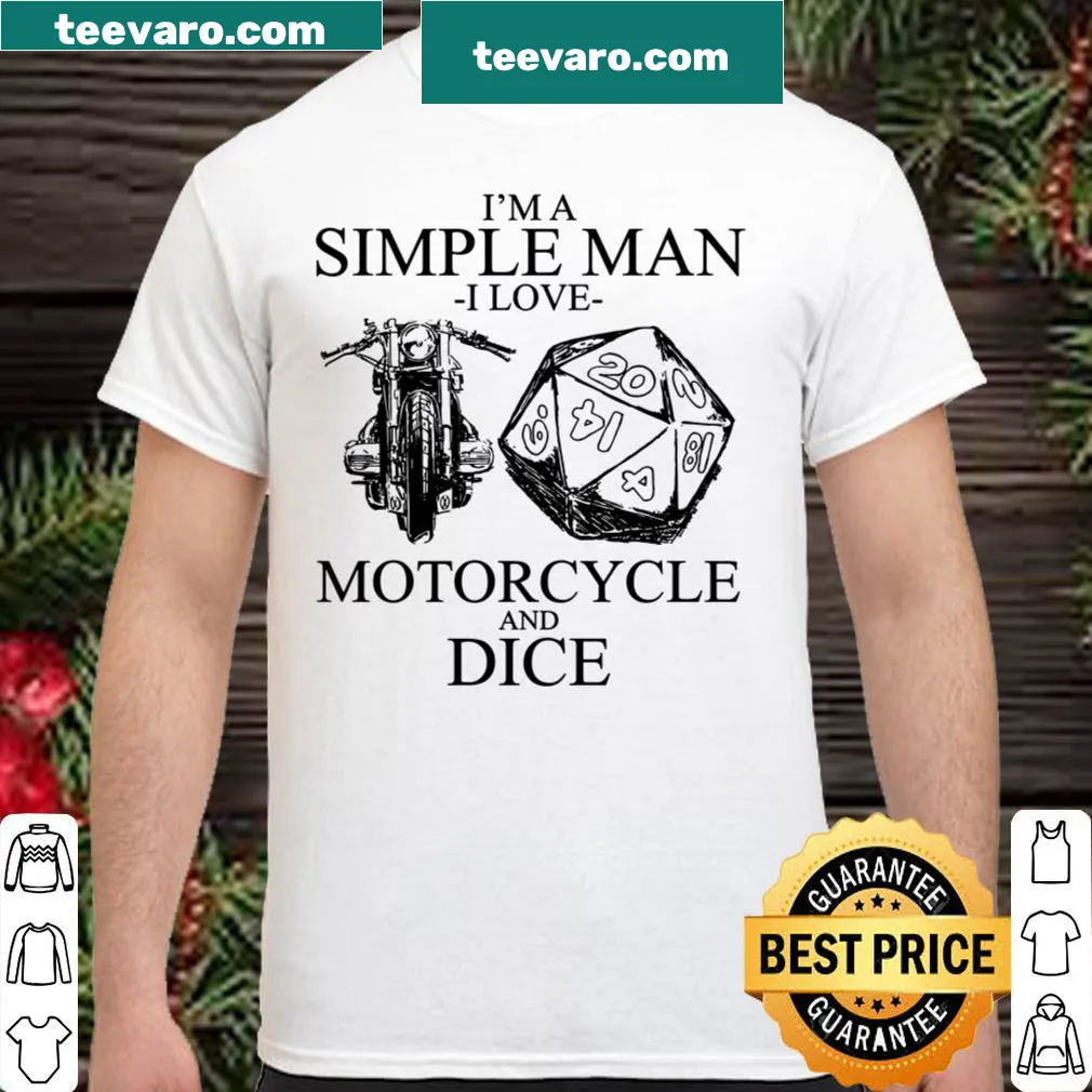 Illustration of dice with text I'm A Simple Man I Love Motorcycle