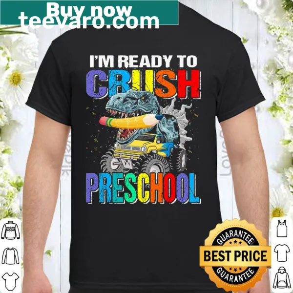Boy's T-shirt featuring monster truck and dinosaur graphics