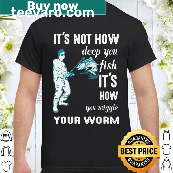 Funny fishing t-shirt with playful text about fishing technique