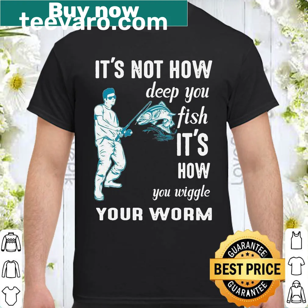 Funny fishing t-shirt with playful text about fishing technique