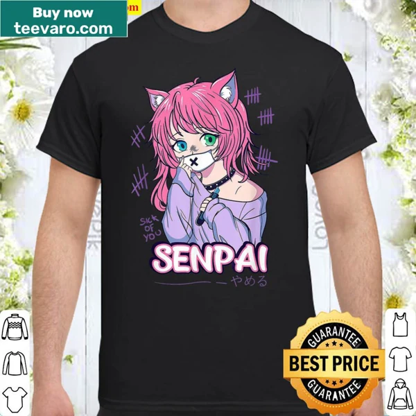 Kawaii anime neko girl graphic t-shirt