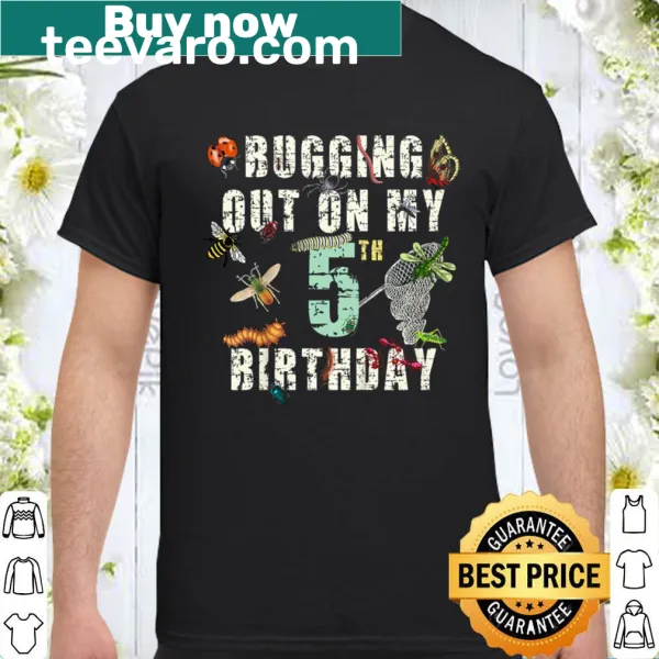 Kids birthday shirt featuring playful insect illustrations