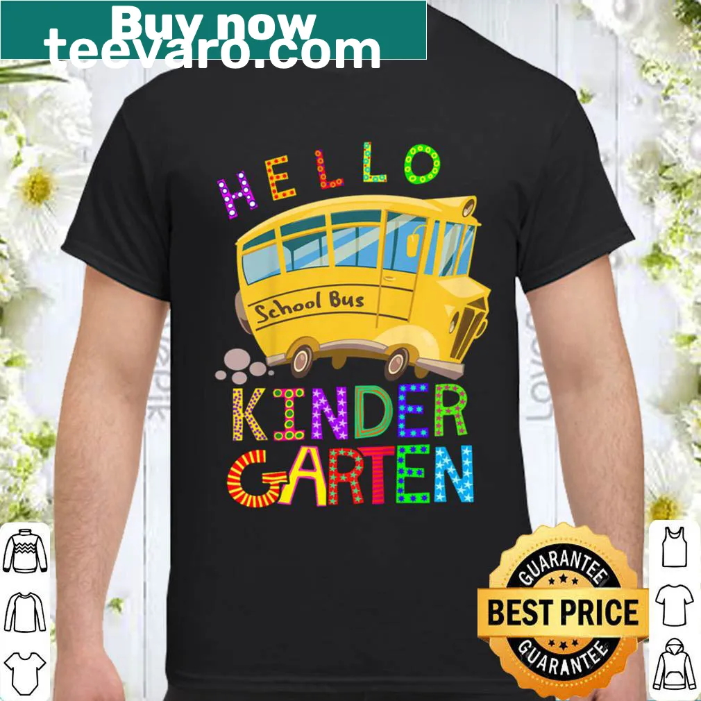 Cute kindergarten shirt featuring a school bus and 'Here I Come' design for kids