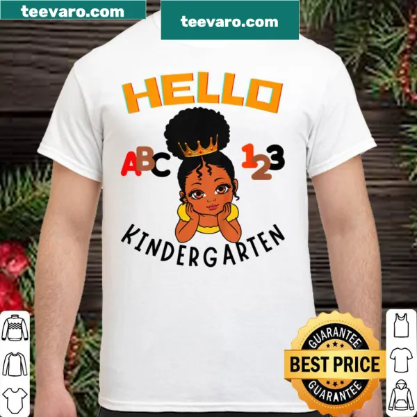 Toddler t-shirt with 'Hello Kindergarten' ABC and 123 illustrations