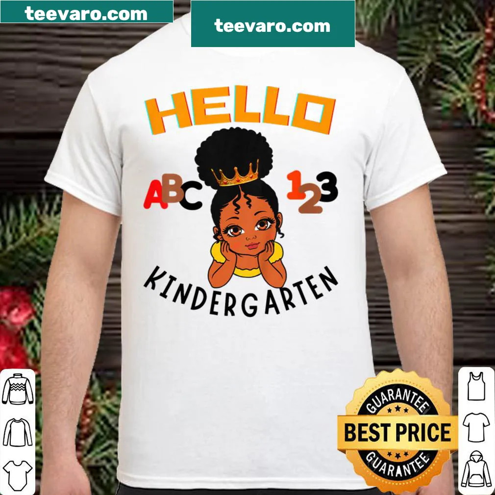 Toddler t-shirt with 'Hello Kindergarten' ABC and 123 illustrations