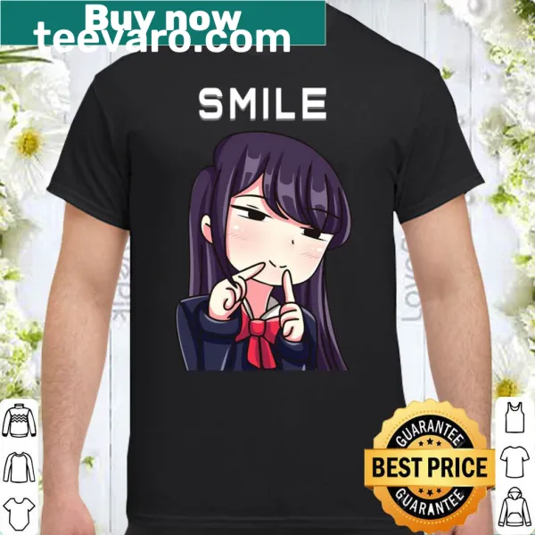 Komi Can't Communicate T-shirt with a smiling character graphic