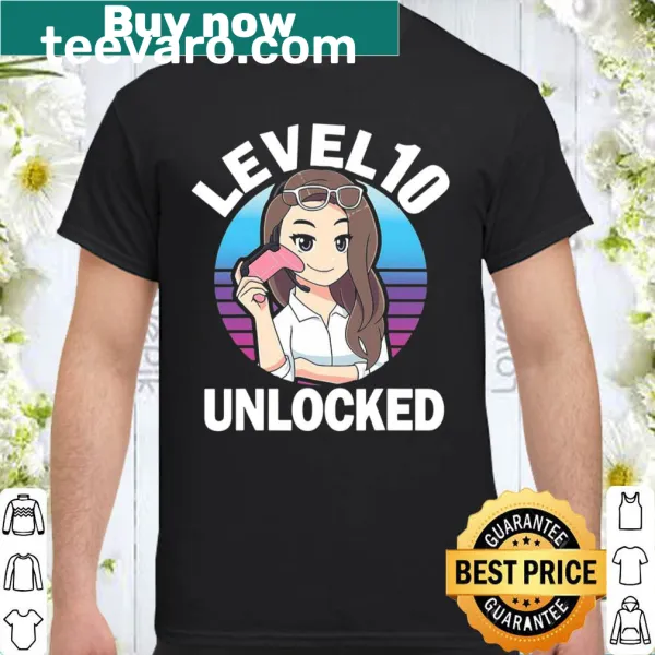 Birthday shirt with 'Level 10 Unlocked' for gamers