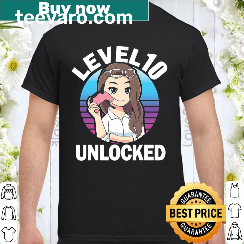 Birthday shirt with 'Level 10 Unlocked' for gamers